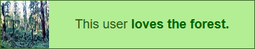 This user loves the forest