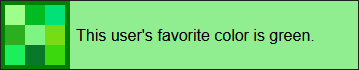 This user's favorite color is green